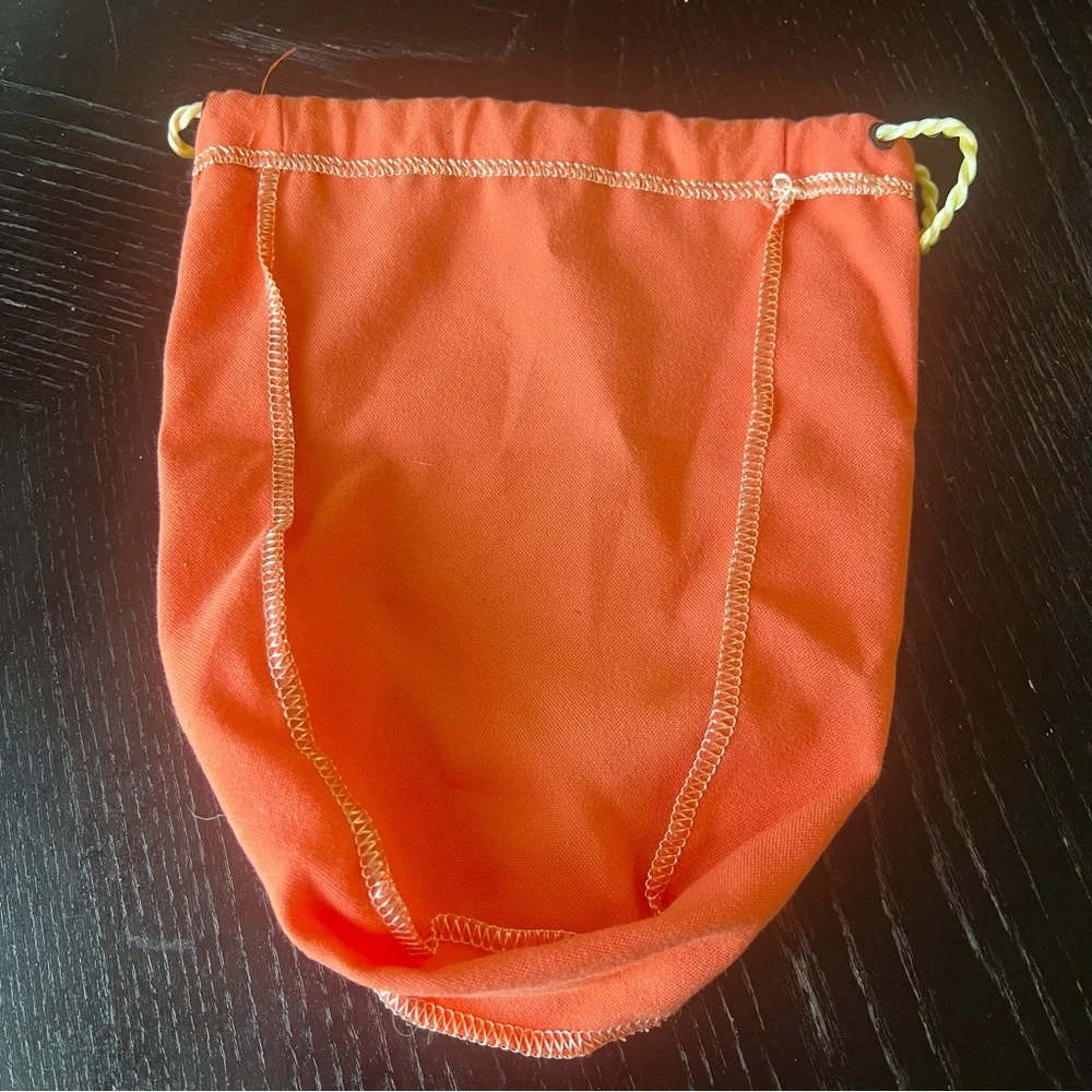 ✅ Crown Royal Peach Orange Drawstring Bag